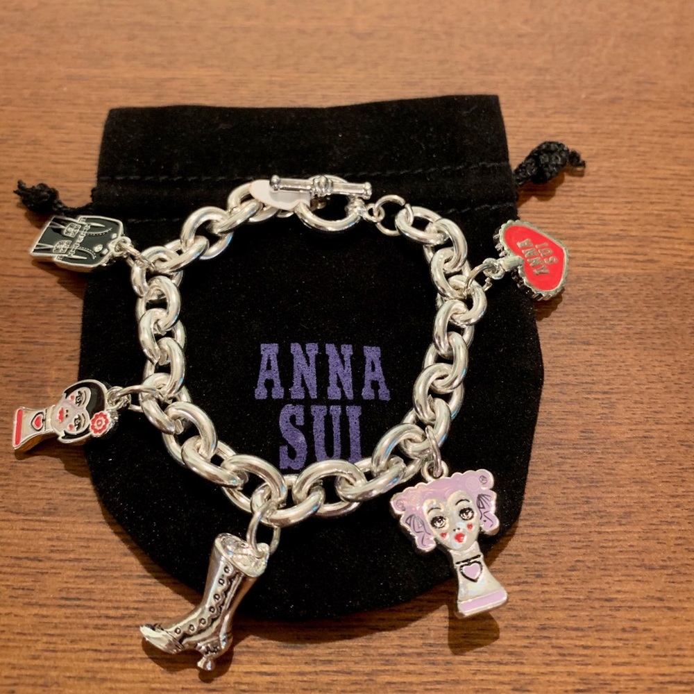 Anna Sui Silver Charm Bracelet